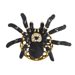 Брошь Паук (эмаль матовая черная; покрытие золото), Есть комплект