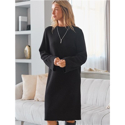 Платье фактурной вязки из хлопка с кашемиром