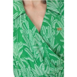 Kadın Koyu Yeşil Dokuma Elbise