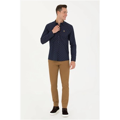 Erkek Lacivert Uzun Kollu Gömlek