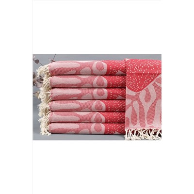 Kayra Export Peştemal Kırmızı Peşkir Küçük Boy 45x95 Cm Pamuk Peşkir Dekor Yıkama Bezi