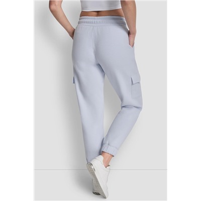 METALLIC BUBBLE LOGO SLIM FIT FLEECE CARGO JOGGER