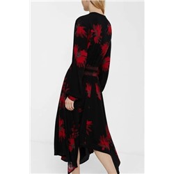 Vestido evasé manga larga