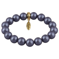 Браслет (Майорка 12мм черничная; покрытие золото), Есть комплект