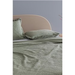 Marjolaina %100 Pamuk King Size Yatak Örtüsü - Haki