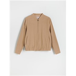 Bomberjacke aus Leinenmischung