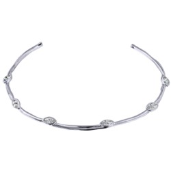 Колье Эйва (кристаллы SW белые; покрытие родий), Есть комплект