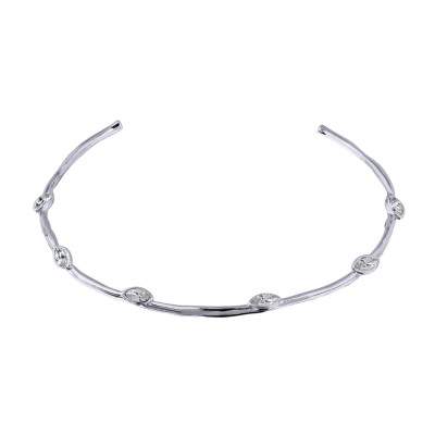 Колье Эйва (кристаллы SW белые; покрытие родий), Есть комплект