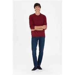 Erkek Bordo Basic Sweatshirt