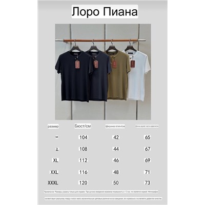 Мужская футболка с круглым вырезом и планкой-хенли (4 цвета)  ЛОРО ПИАН*О