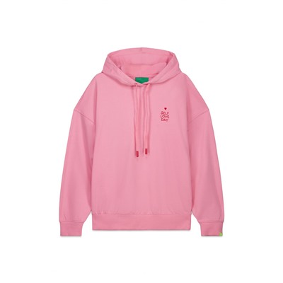 Sudadera capucha felpa algodón rosa