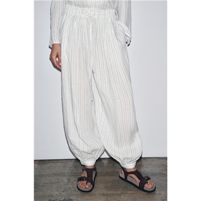 STRIPED PUFFED TROUSERS ZW COLLECTION