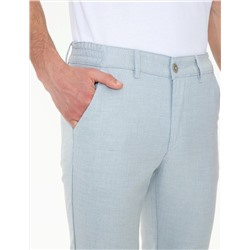 Açık Mavi Slim Fit Beli Lastikli Kanvas Pantolon