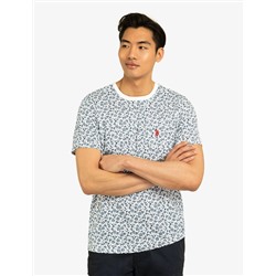 FLORAL PRINTED CREW NECK T-SHIRT WITH POCKET
