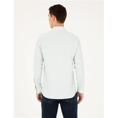 Yeşil Slim Fit Uzun Kollu Gömlek