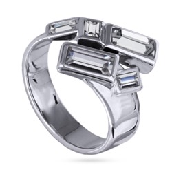 Кольцо Богемия (кристаллы SW белые; покрытие родий), Есть комплект