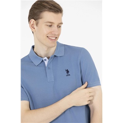 Erkek İndigo Basic Polo Yaka Tişört