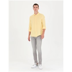 Sarı Regular Fit Uzun Kollu Gömlek