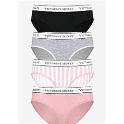 Victoria's Secret 4-Pack Logo Cotton Hiphugger Panties