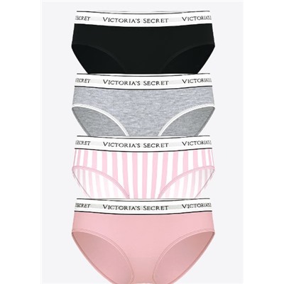 Victoria's Secret 4-Pack Logo Cotton Hiphugger Panties