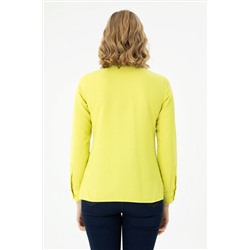 Kadın Neon Sarı Uzun Kollu Basic Gömlek