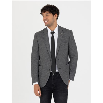 Siyah Ekstra Slim Fit Spor Ceket