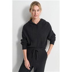 COZY CABLE SWEATER HOODIE