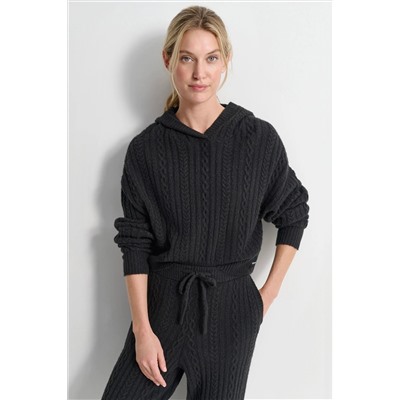 COZY CABLE SWEATER HOODIE