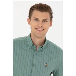 Erkek Mint Uzun Kollu Gömlek