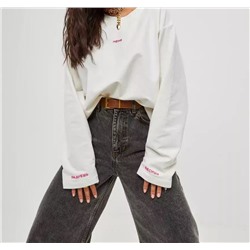 Универсальная уличная футболка из чистого хлопка с длинными рукавами