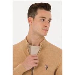 Erkek Kum Melanj Basic Triko Hırka