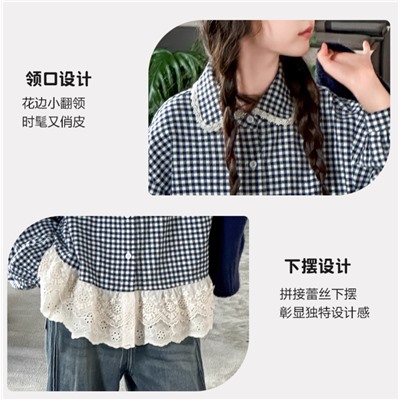 Рубашка и жилетка. Осенний костюм для девочек 2025 Хлопок 100%