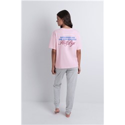 Pijama algodón estampado rosa