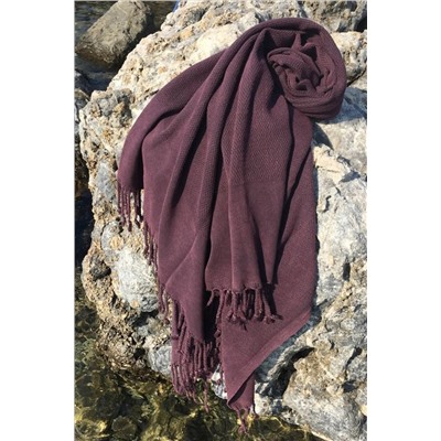 Denizli Concept Mürdüm Taşlanmış Peştemal - 90 × 175 Cm - Çok Amaçlı Hızlı Kuruyan Peştemal