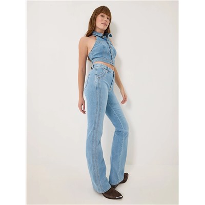 Women's High Rise Double Side Seam Bootcut Jean