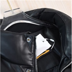 Мужская куртка  из искусственной кожи  с воротником-стойкой