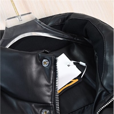 Мужская куртка  из искусственной кожи  с воротником-стойкой