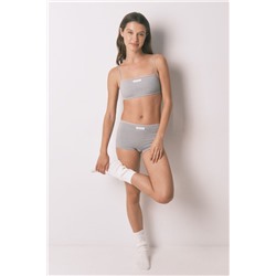 Top recto sin costuras canalé gris