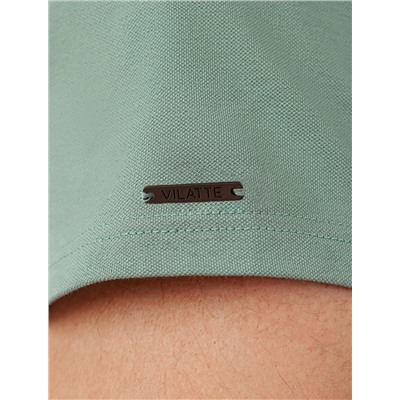 Футболка-поло из фактурного трикотажа