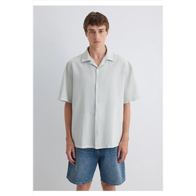 Mavi Yeşil Gömlek Oversize / Geniş Kesim 0210679-70148