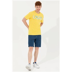 Erkek Açık Sarı Bisiklet Yaka Tişört