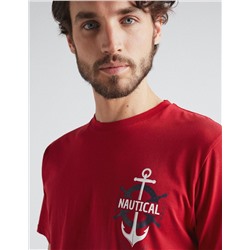 Printed T-shirt, Men, Dark Red