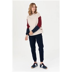 Kadın Krem Bisiklet Yaka Sweatshirt