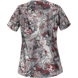 UA Vintage Paisley Poppy Print Scrub Top