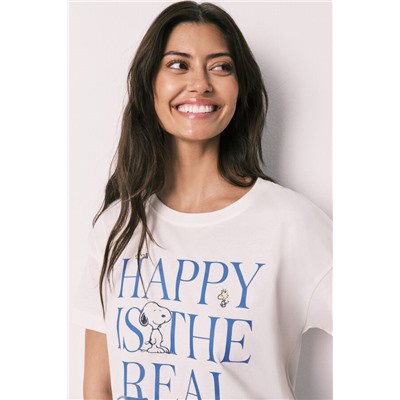 Pijama Snoopy manga corta algodón Happy