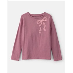 Girls Strawberry Happy Vibes Long-Sleeve Graphic Tee - Pink