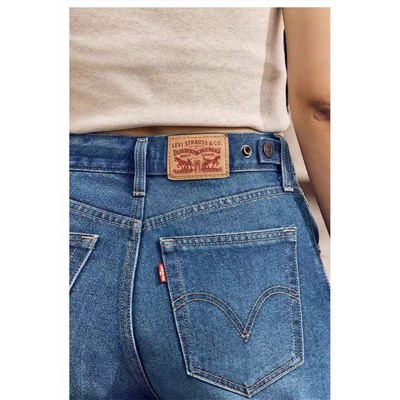 Классические женские прямые джинсы свободного кроя с высокой талией ЛЕВАЙ*С