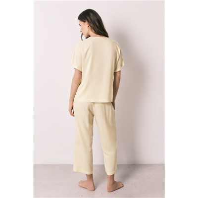 Pijama largo cruzado botones