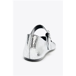 METALLIC LEATHER-EFFECT BALLERINAS