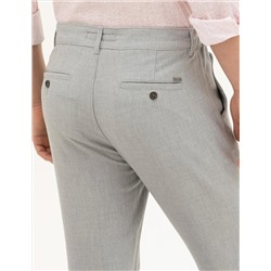 Gri Slim Fit Jogger Kanvas Pantolon